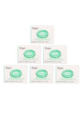 6 Pears Glycerin Soap Bars, Pure & Gentle Transparent Green LEMON FLOWER Extract